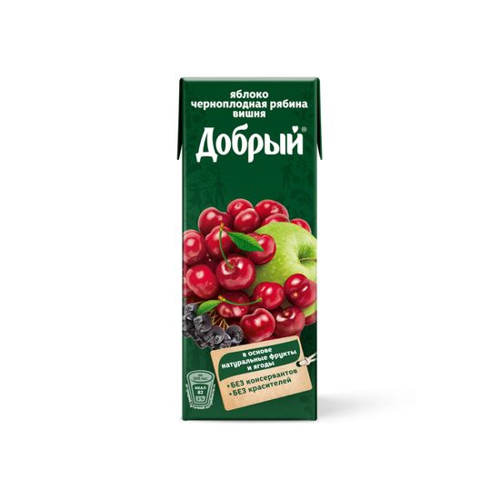 Нектар «Доб­рый» яблоко-черноплодная рябина-вишня
