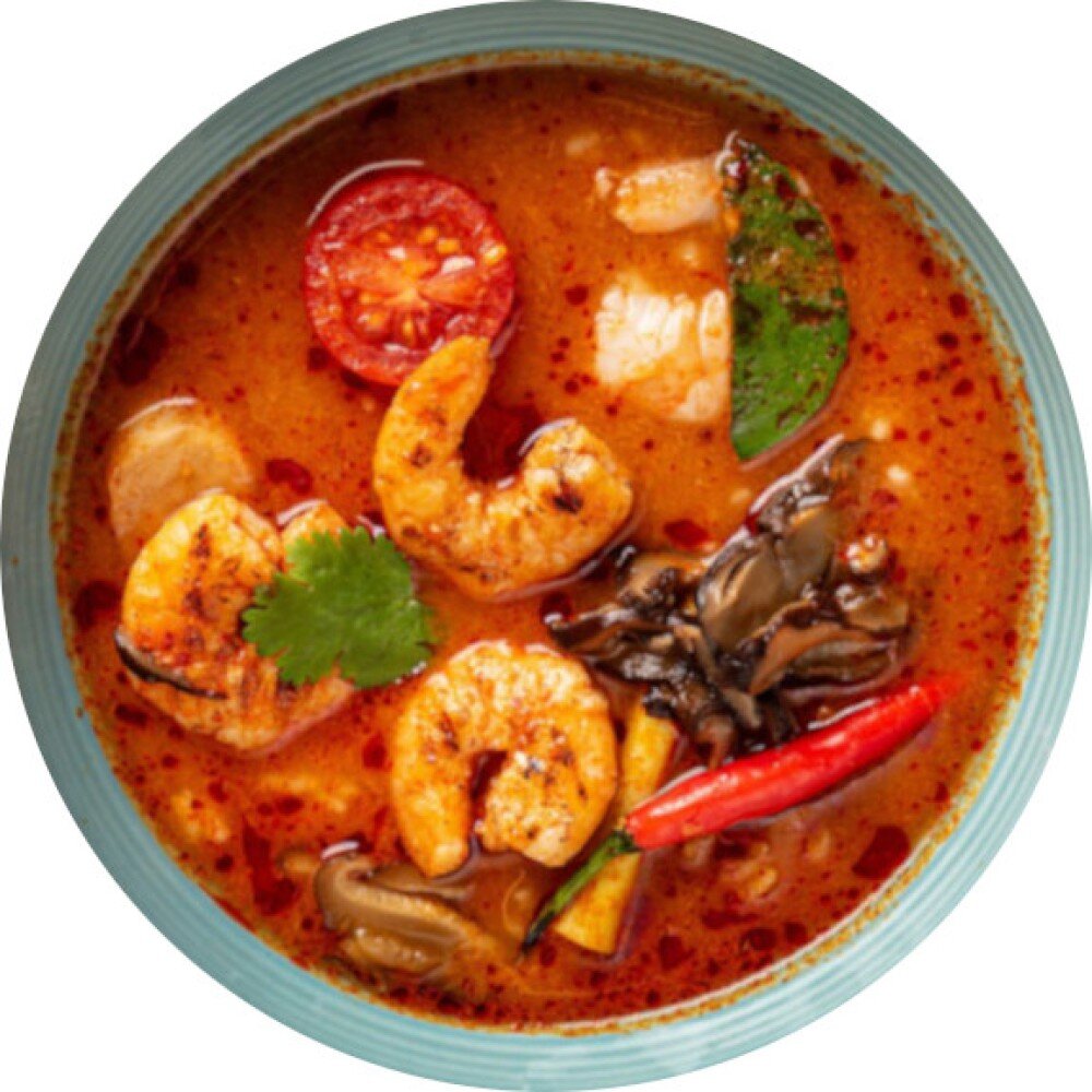 Королевский Том-ям с креветками и рисом