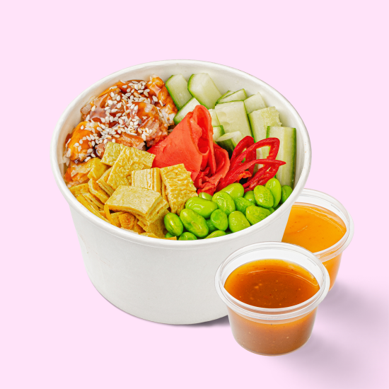 Поке с угрём + 2 соуса