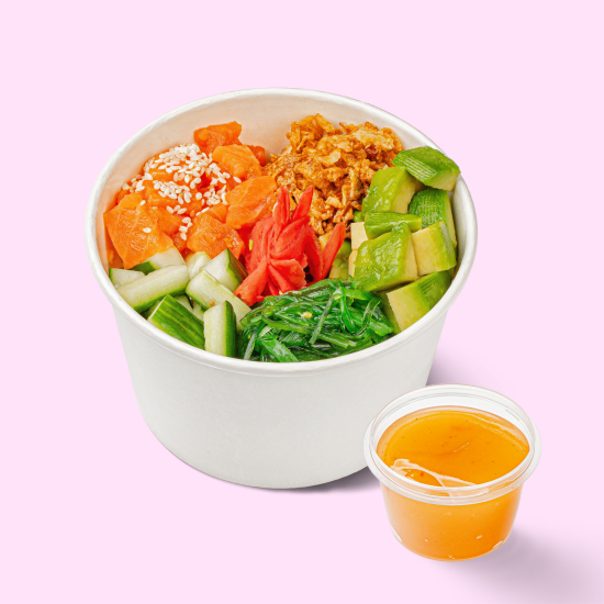 Поке с лососем + 1 соус