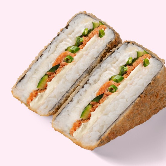 Ёнигири лосось терияки темпура