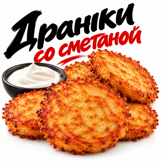 Драники (3 шт) со сметаной