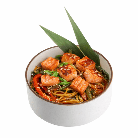 WOK с лососем