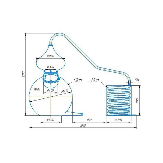 Медный аламбик 900 литров