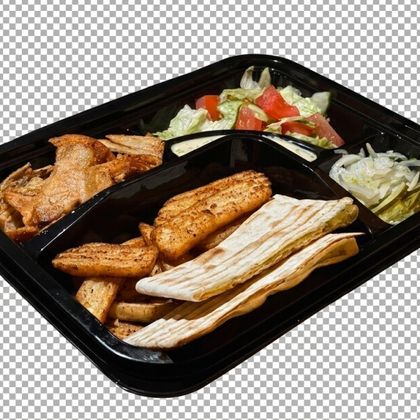 Шаурма на тарелке с говядиной