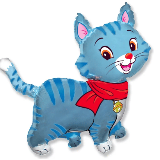 Шар (37''/94 см) Фигура, Любимый котенок, Синий, 1 шт., 901653A