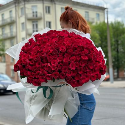 Монобукет из красных роз №21