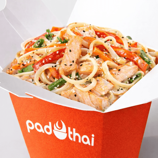 Лосось в сливочном соусе с лапшой удон