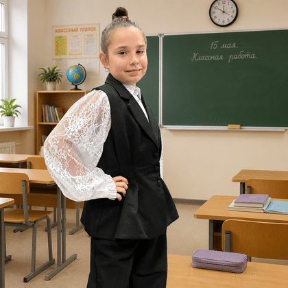Жакет школьный с баской