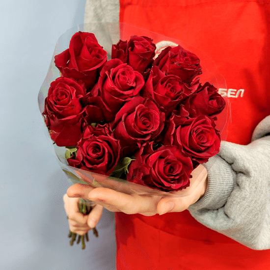 11 роз (красные 50 см) в пачке