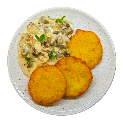 Драники с куриной поджаркой