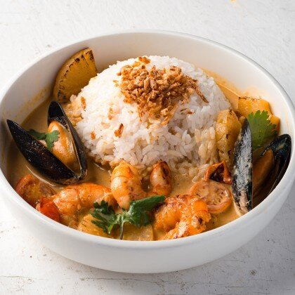 Рис карри с морепродуктами