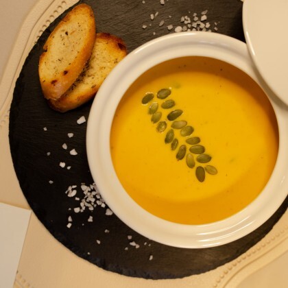 Креп-суп из тыквы с цыпленком