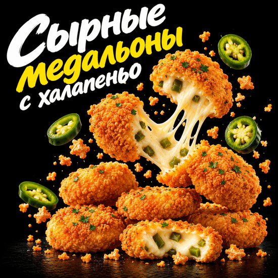 Сырные медальоны с халапеньо 5 шт.