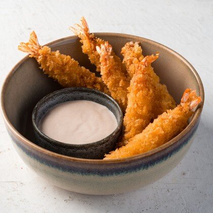 Хрустящие креветки с фирменным соусом