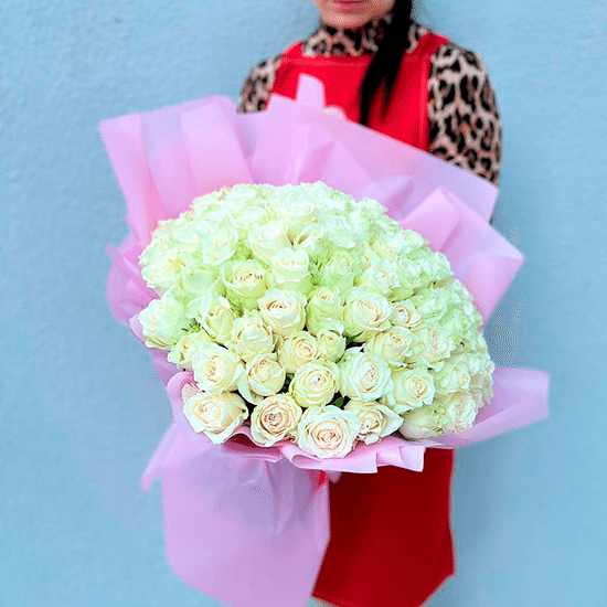 101 Аваланж роза 50 см с оформл.(ф)