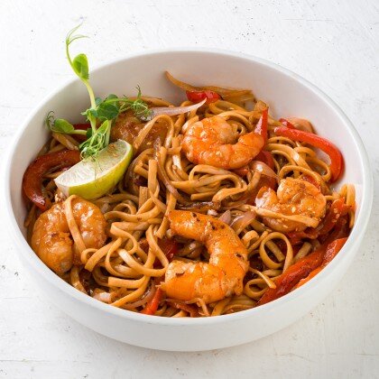 Удон с креветками