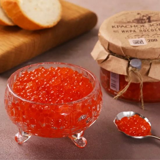 Икра лососевая «Красное золото» (горбуша, зернистая, 200 г, стекло)