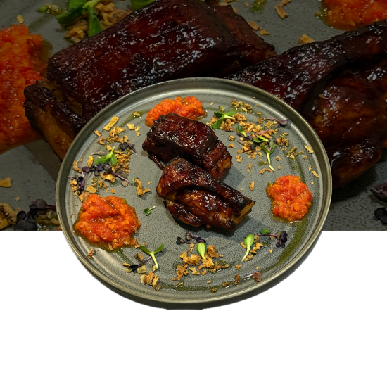 Свиные ребра в соусе хойсин  с домашней аджикой