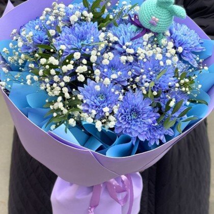 Букет «Лавандовый Комплемент с Зайцем»