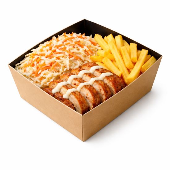 Комбо с салатом коул слоу и картофелем фри