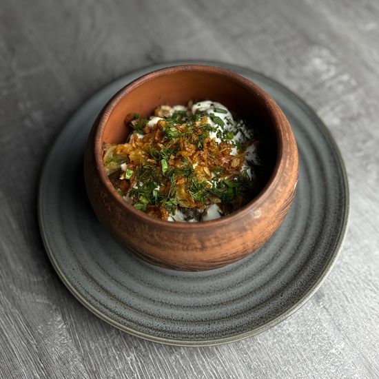 Горшочек со свининой и грибами