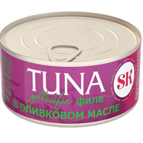 Тунец Yellowfin (желтопёрый), филе в оливковом масле, 140 г, Таиланд