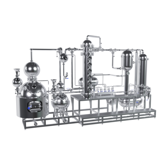Вакуумно-выпарная установка (ВВУ) с двумя аламбиками 300 и 50 литров