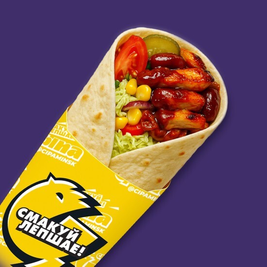 Шаурма с овощным рагу в соусе BBQ