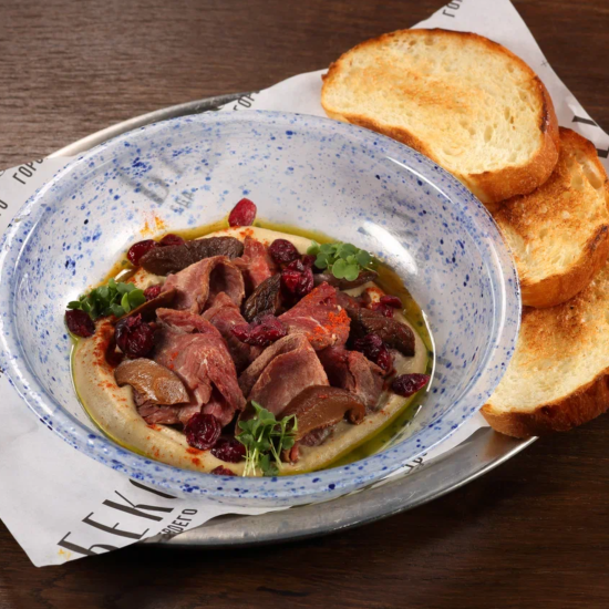 Ростбиф с бабаганушем и маринованными шиитаке ДОСТАВКА