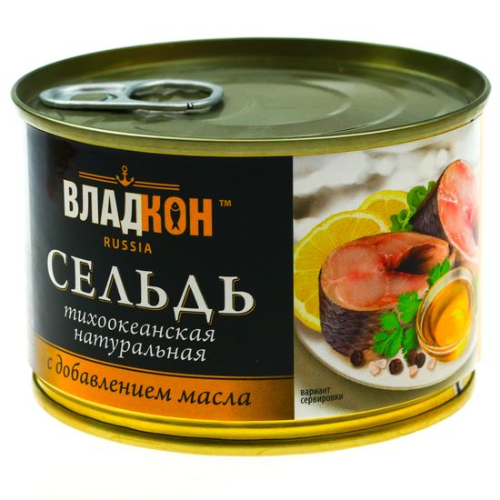 Сельдь атлантическая с добавлением масла «Владкон», 250 г