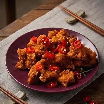 Курочка без кости в остром соусе и кимчи