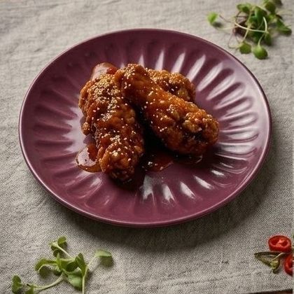 Курица на кости в сладком соусе и кимчи