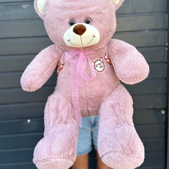 Мишка розовый с бантом