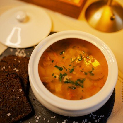 Рассольник со свининой