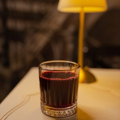 Морс из черной смородины с базиликом