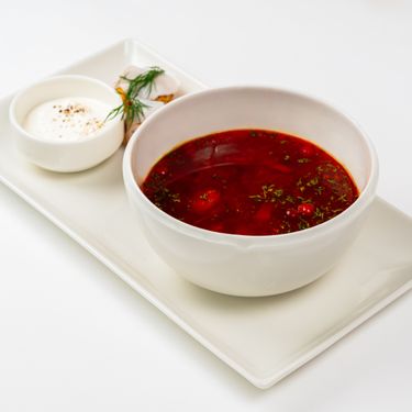 Борщ с палюшками и салом