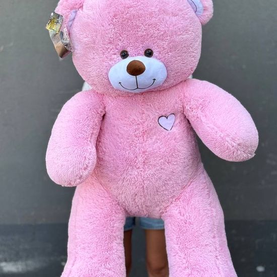 Медведь плюшевый розовый