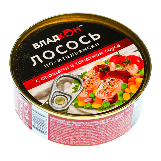 Лосось с овощами по-итальянски в томатном соусе, «Владкон», 240 г