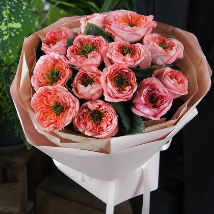 Пионовидная Роза премиум Mandarin expression 70см