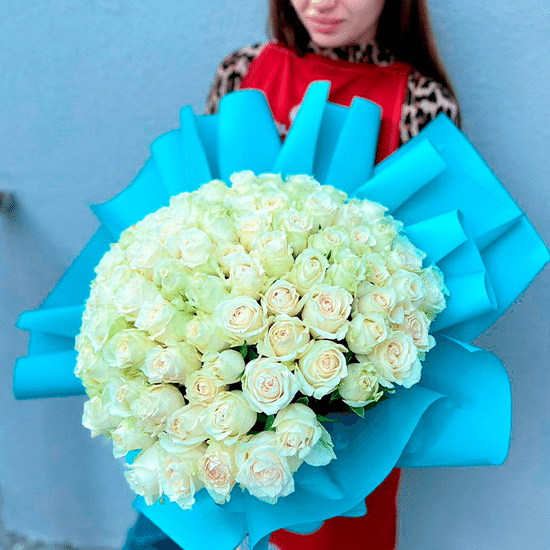 101 Аваланж роза 50 см с оформл.(г)