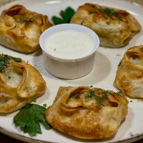 Манты микс жаренные