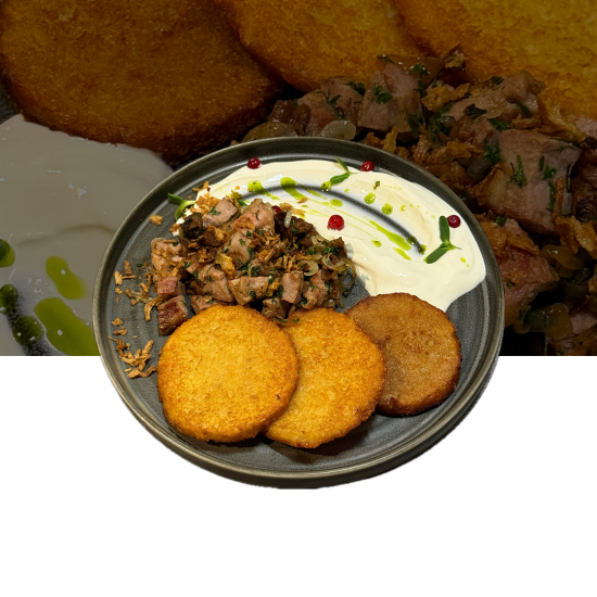 Драники по-налибокски с поджаркой