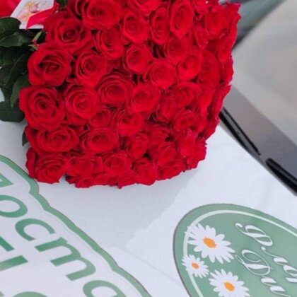 Букет роз 55 шт