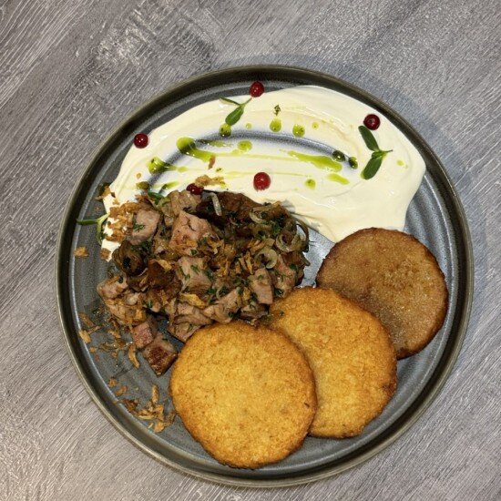 Драники по-налибокски с поджаркой