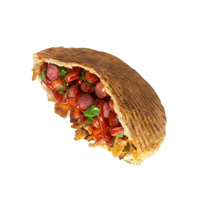 Мясная в лепешке