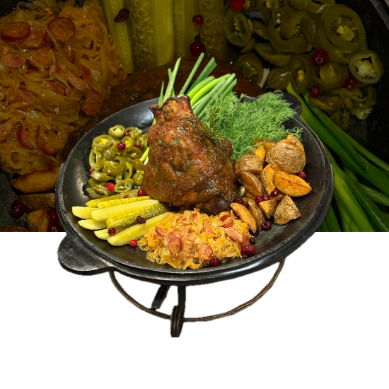 Рулька по-старославянски в квасе (цена за 100г.)(средний вес рульки 1300)